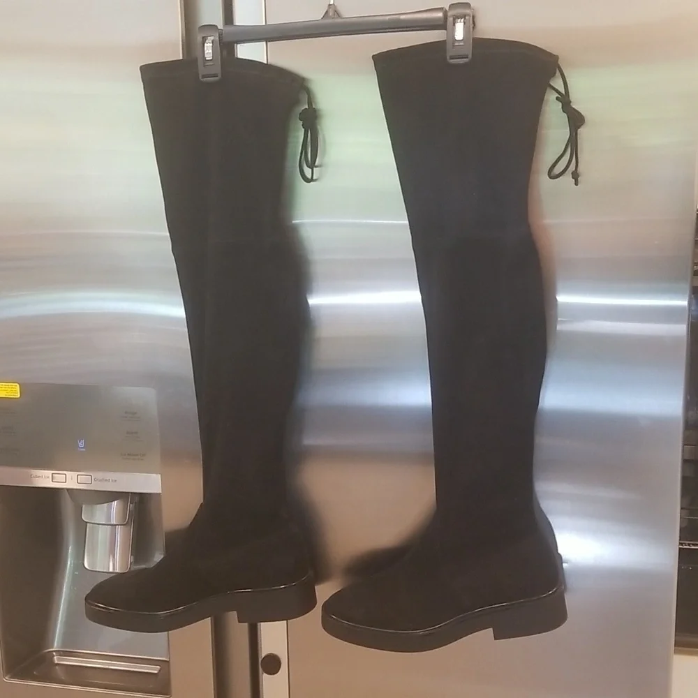 💕STUART WEITZMAN💕 Mara Over the Knee Boot ~ Black Suede 8.5 New Without Box